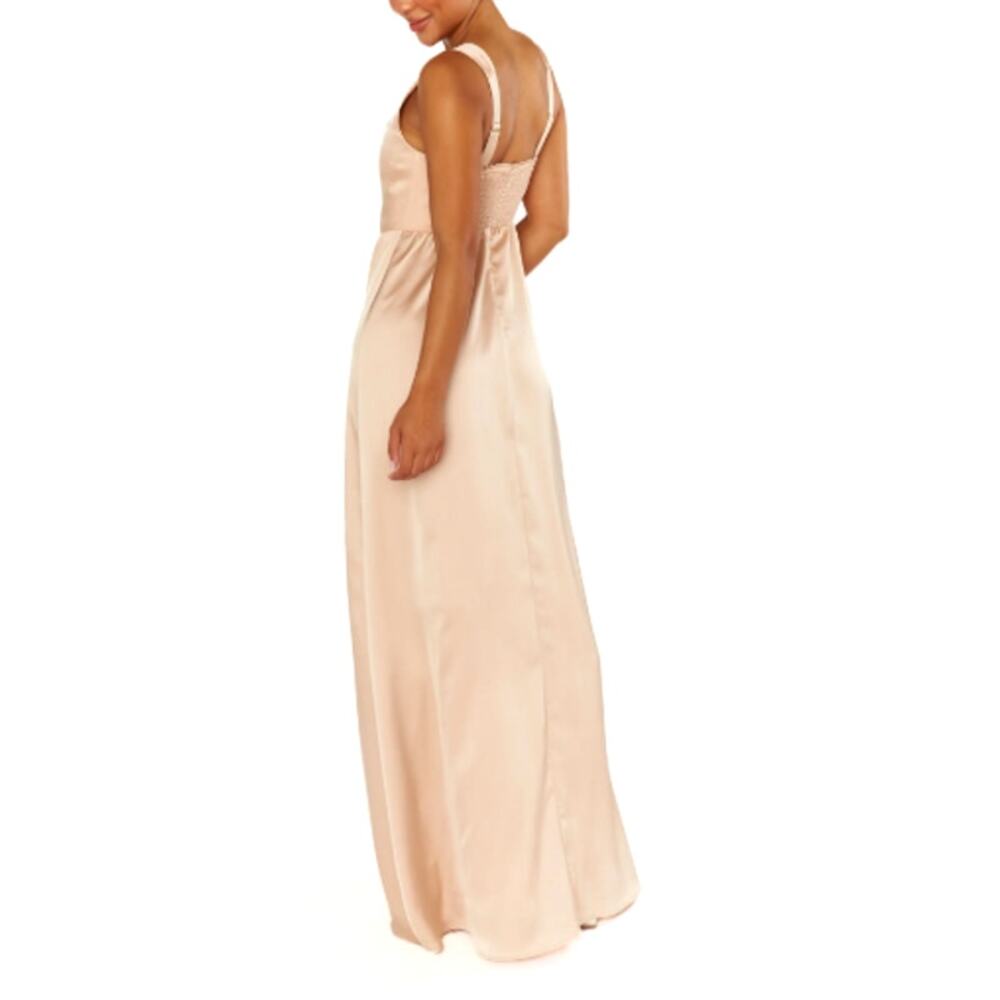 Show Me Your Mumu Champagne Luxe Satin Nina Maxi Dress Size M - Picture 8 of 9